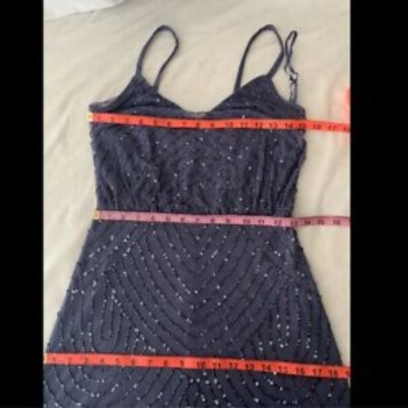 NEW Adrianna Papell Embellished Blouson Gown in Dark Heather [Size 2‎ ] - Picture 7 of 12